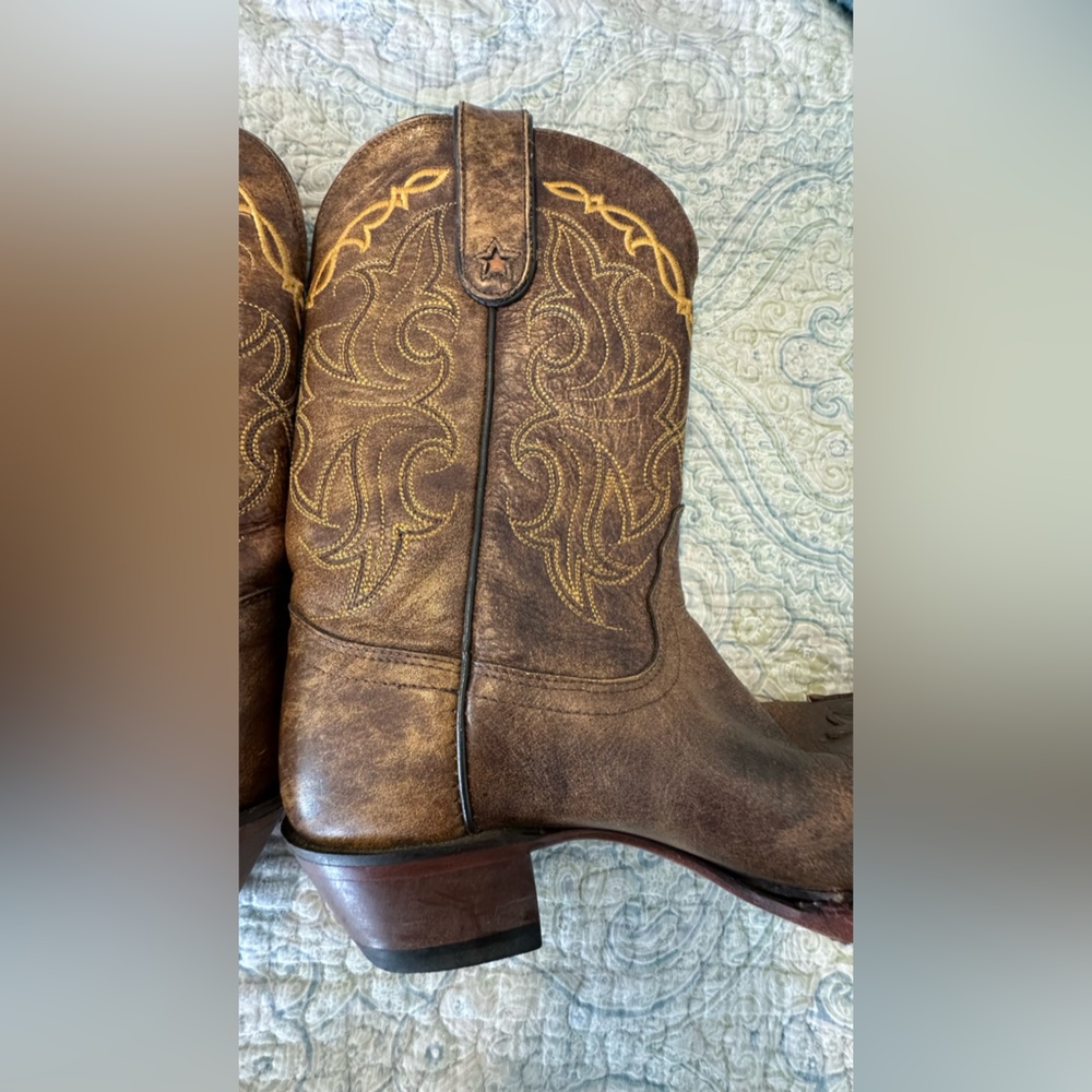 Tony Lama Vaquero Western Cowboy Boots Leather Embroidered Women’s Size 6.5 - Picture 12 of 16